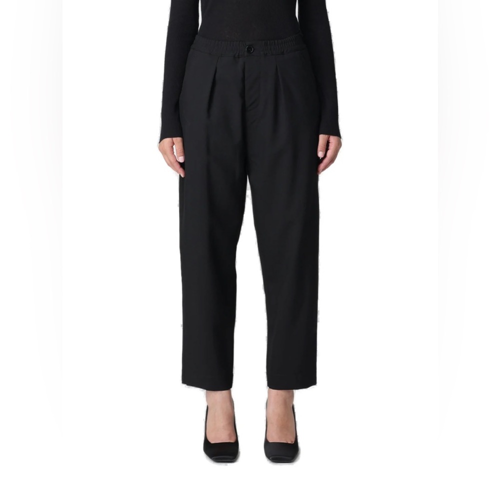 Marni Commesa Charcoal Wool Cropped Trousers with Side Stripes - size 40